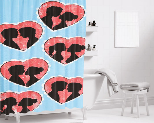 La La Love Bathroom Shower Curtain Fabric Waterproof | 66 X 72 Inch