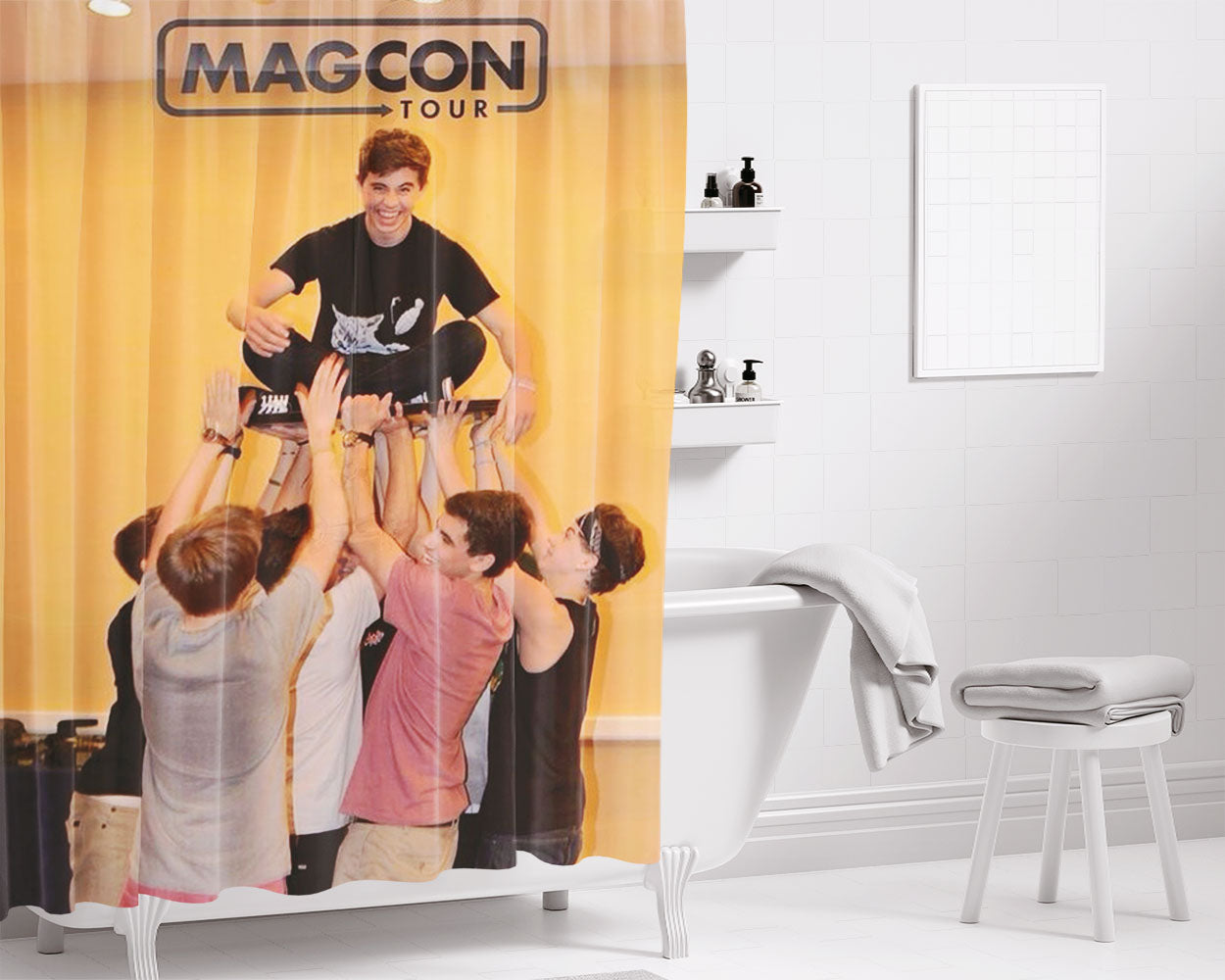 Magcon Tour Family Bathroom Shower Curtain Fabric Waterproof | 66 X 72 Inch