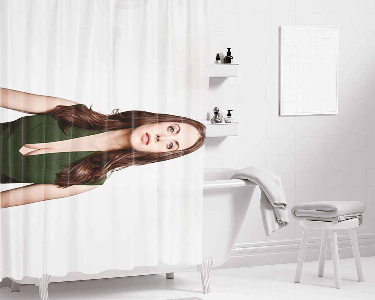Alison Brie Back Bathroom Shower Curtain Fabric Waterproof | 66 X 72 Inch