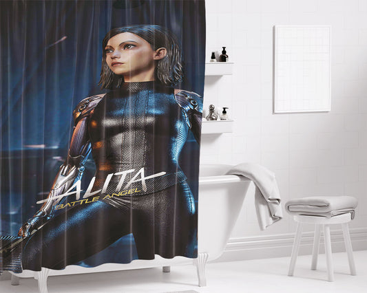 Alita Robot Warrior Bathroom Shower Curtain Fabric Waterproof | 66 X 72 Inch