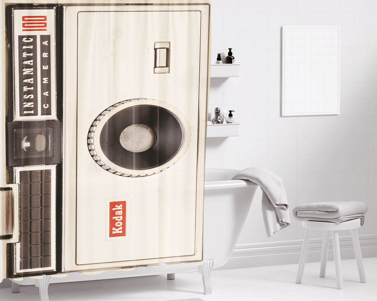 Photo Heritage Instamatic Full Bathroom Shower Curtain Fabric Waterproof | 66 X 72 Inch