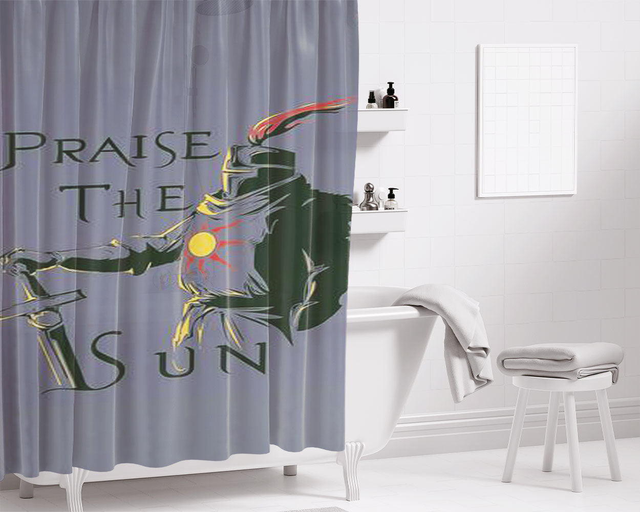 Praise The Sun Bathroom Shower Curtain Fabric Waterproof | 66 X 72 Inch