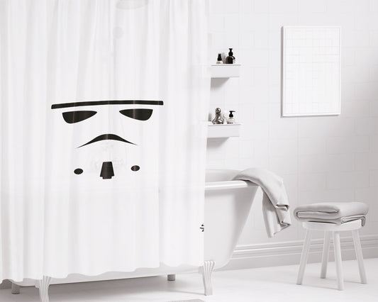 Star Troopers Face Gestalt Bathroom Shower Curtain Fabric Waterproof | 66 X 72 Inch