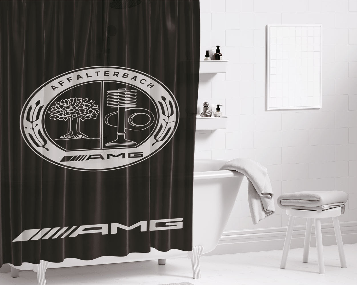 American Bathroom Shower Curtain Fabric Waterproof | 66 X 72 Inch