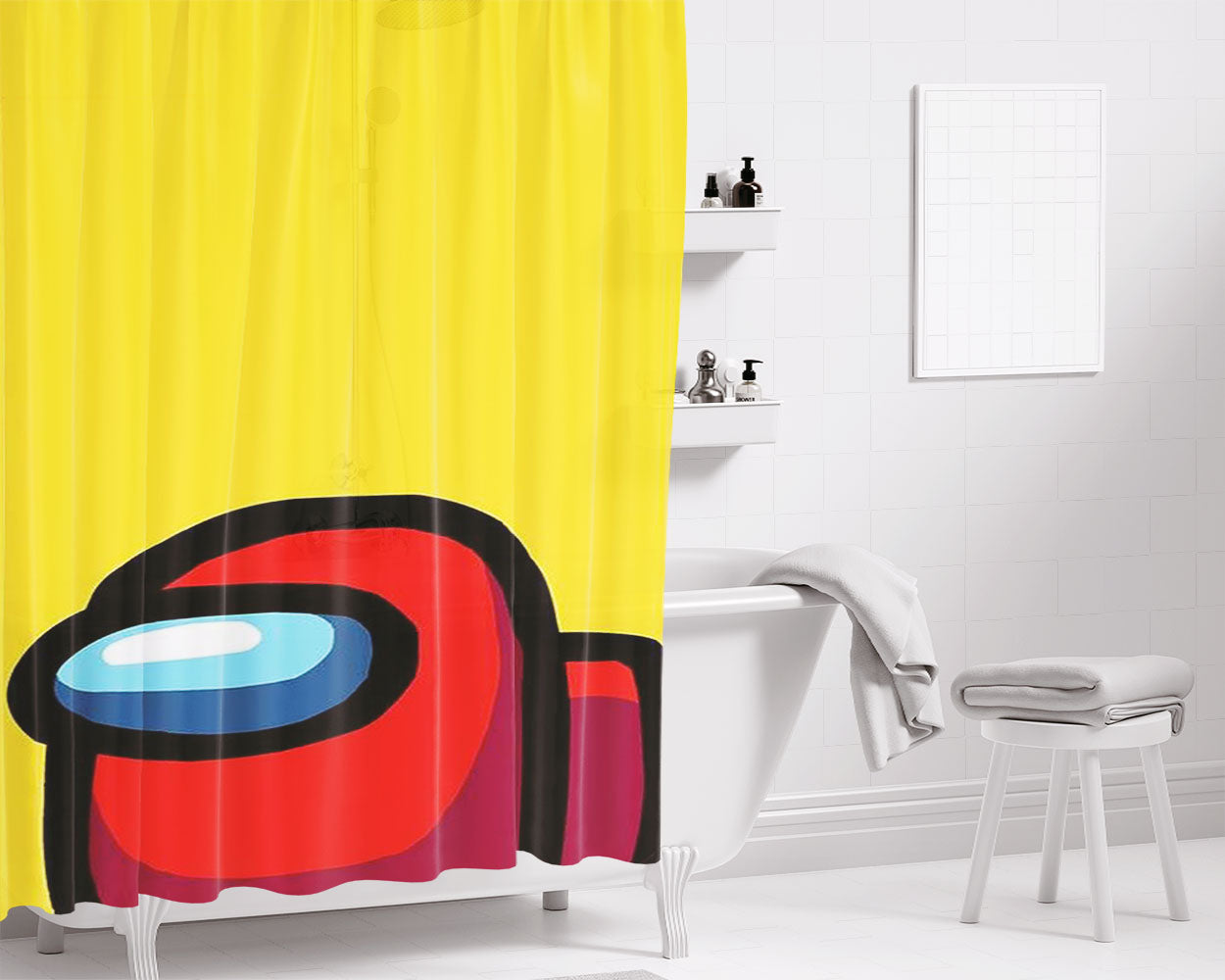 Among Drip Nike Shoes Bathroom Shower Curtain Fabric Waterproof | 66 X 72 Inch