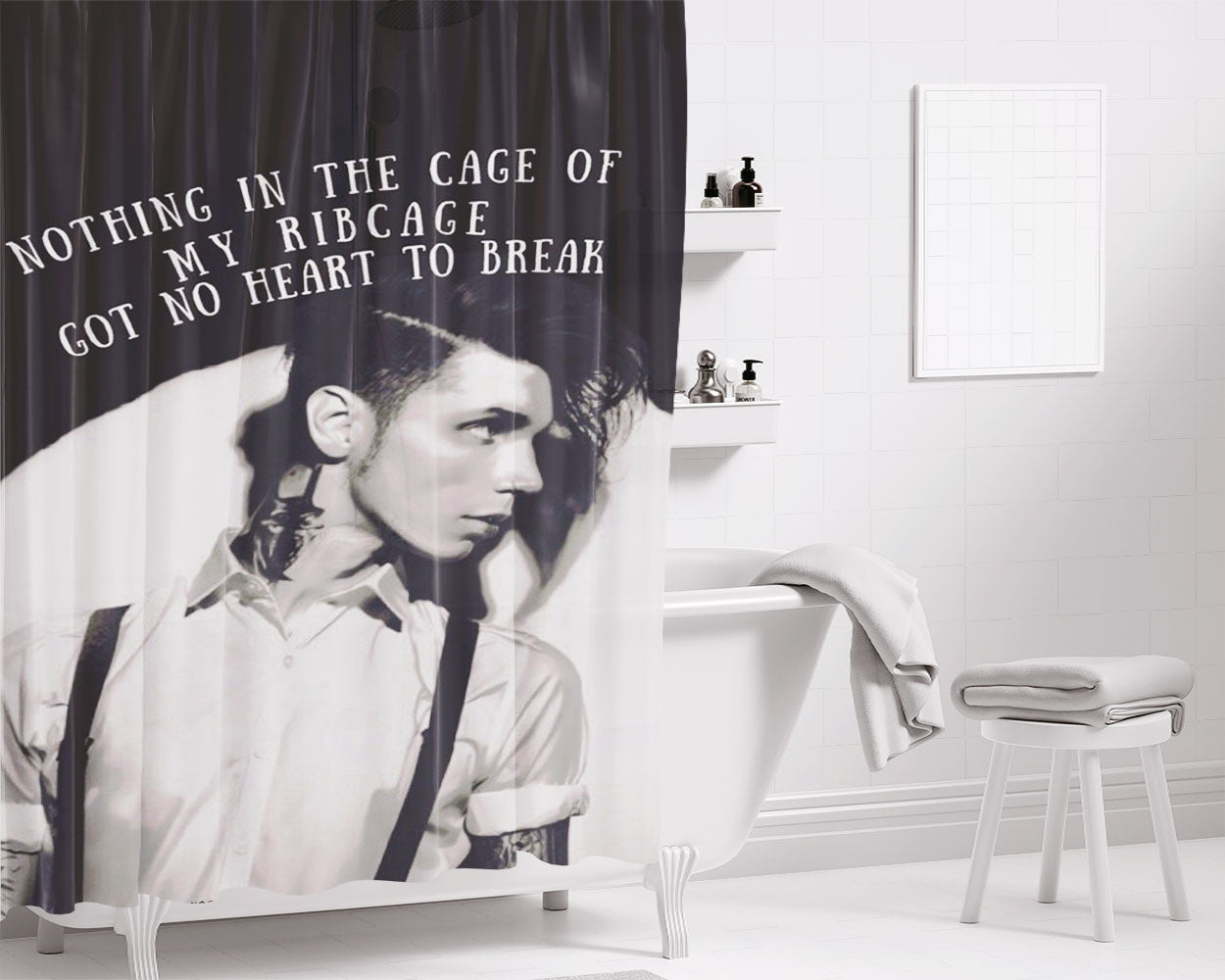 Andy Biersack Performance Bathroom Shower Curtain Fabric Waterproof | 66 X 72 Inch