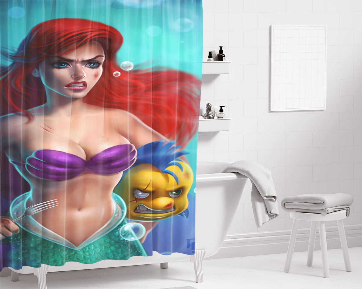 Anger Bathroom Shower Curtain Fabric Waterproof | 66 X 72 Inch