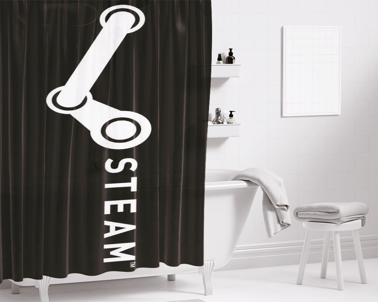 Arkham Knight On Steam Bathroom Shower Curtain Fabric Waterproof | 66 X 72 Inch