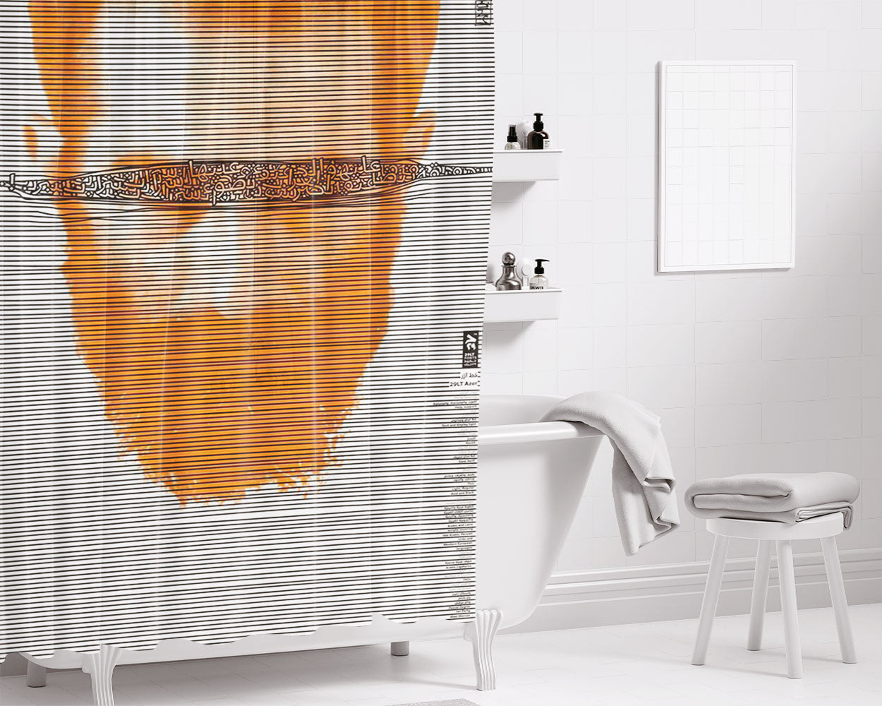 Art Face Smulen Peace Bathroom Shower Curtain Fabric Waterproof | 66 X 72 Inch