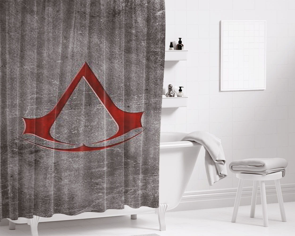 Assasisn Logo- Bathroom Shower Curtain Fabric Waterproof | 66 X 72 Inch