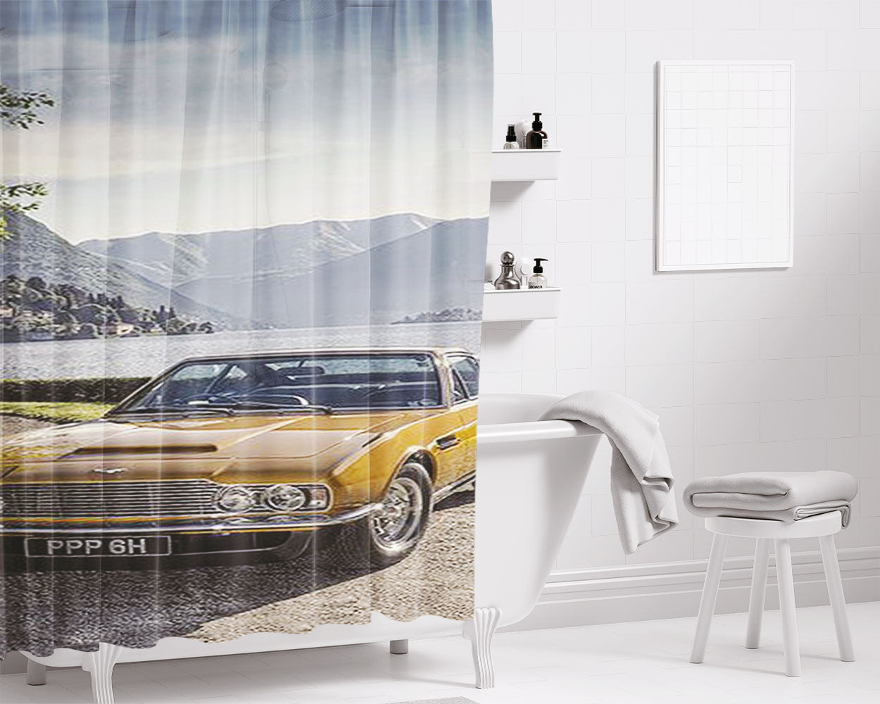 Aston Amrtin Dbs Bathroom Shower Curtain Fabric Waterproof | 66 X 72 Inch