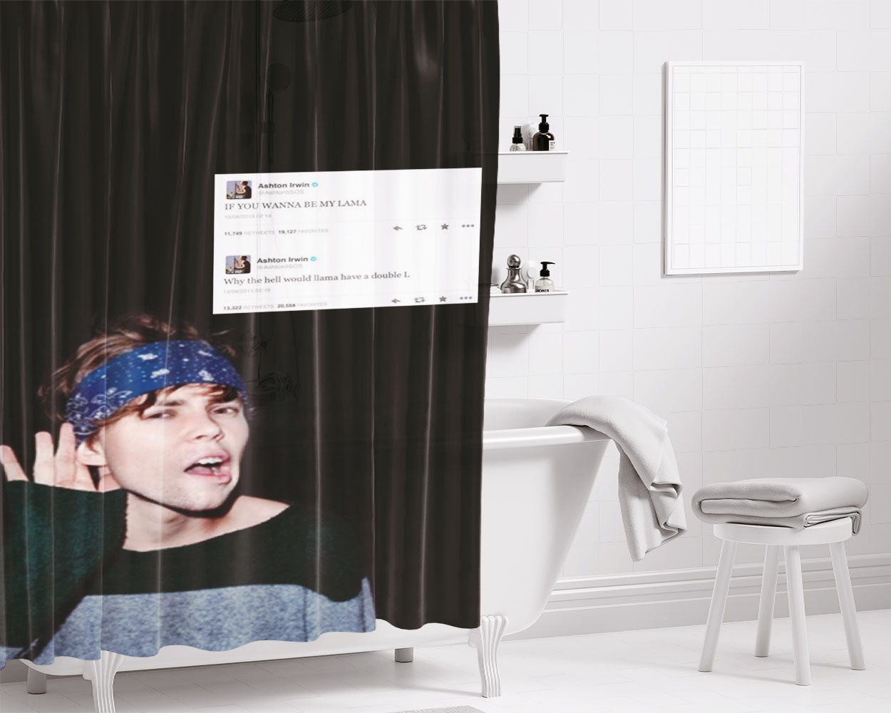 Aston Irwin What A Nob Bathroom Shower Curtain Fabric Waterproof | 66 X 72 Inch