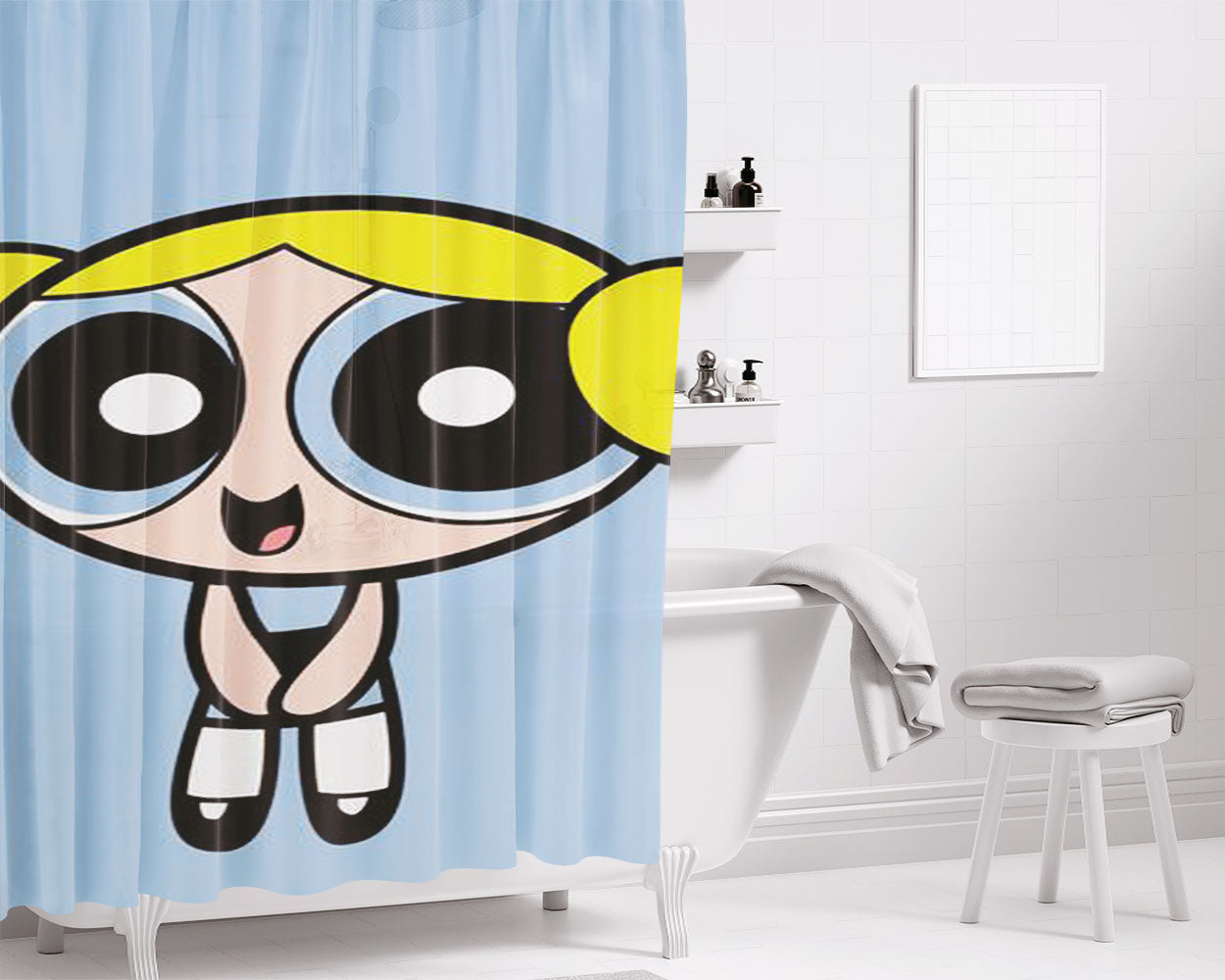 Bubbles In Hd Bathroom Shower Curtain Fabric Waterproof | 66 X 72 Inch