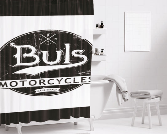 Buck Motorcyles Bathroom Shower Curtain Fabric Waterproof | 66 X 72 Inch