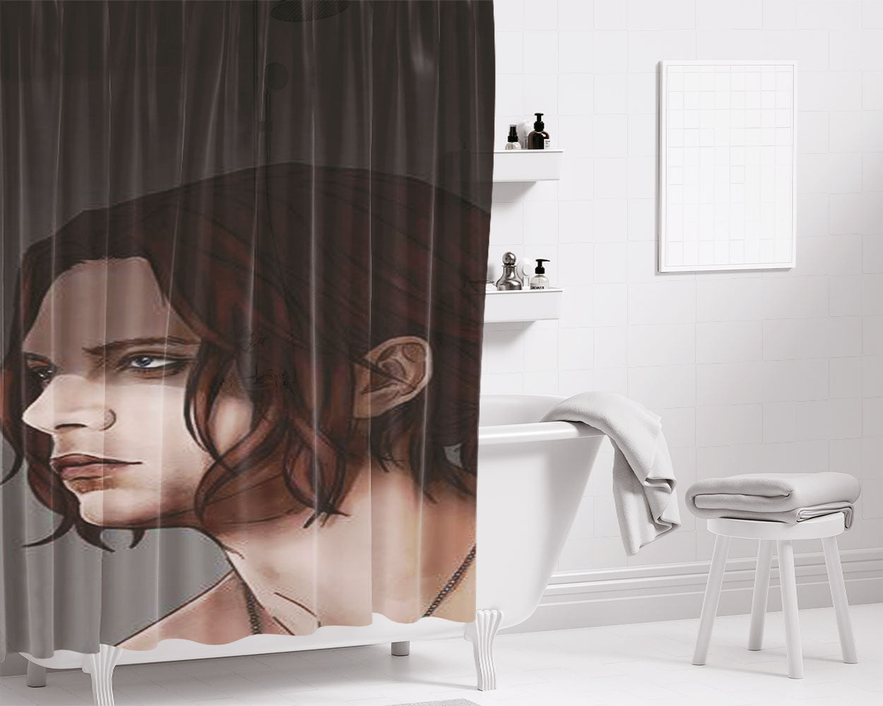 Bucky Barnes Art Civil War Bathroom Shower Curtain Fabric Waterproof | 66 X 72 Inch