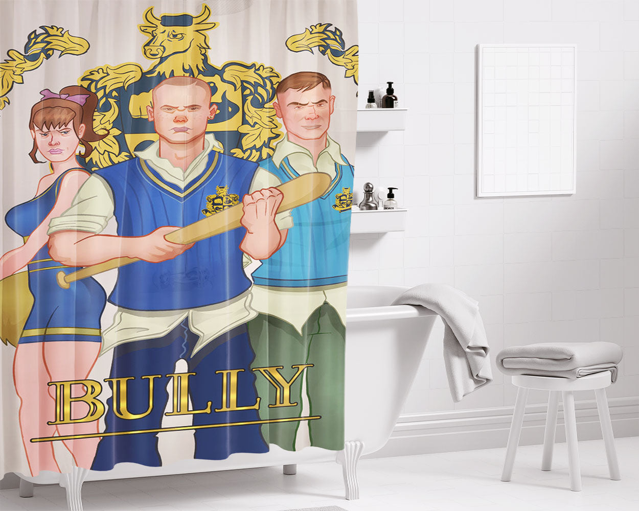 Bully Scholarship Digital Art Bathroom Shower Curtain Fabric Waterproof | 66 X 72 Inch