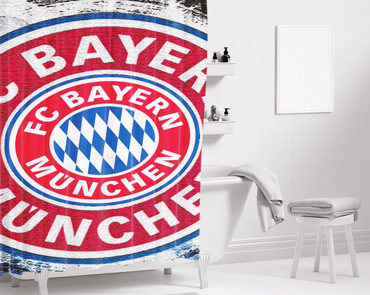 Bundesliga Bayern Munich Bathroom Shower Curtain Fabric Waterproof | 66 X 72 Inch