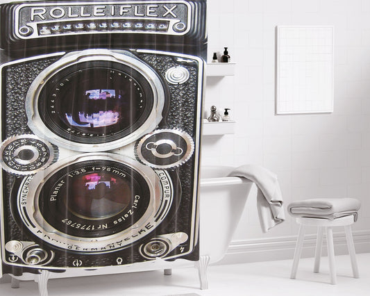 Camera Rolleiflex Bathroom Shower Curtain Fabric Waterproof | 66 X 72 Inch