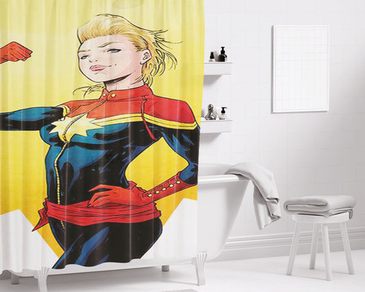 Carol Danvers Bathroom Shower Curtain Fabric Waterproof | 66 X 72 Inch
