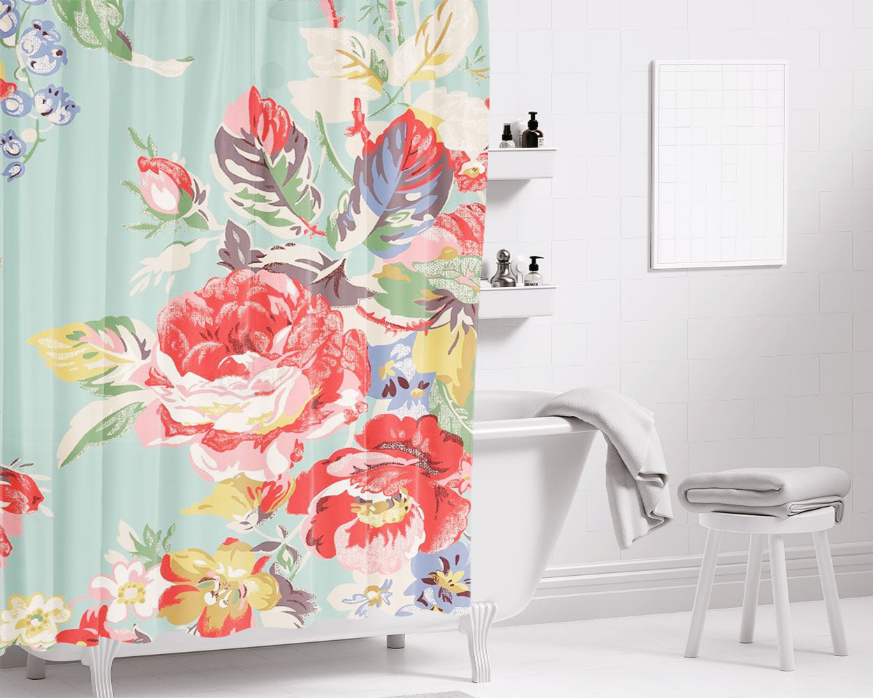 Cath Kidston Bathroom Shower Curtain Fabric Waterproof | 66 X 72 Inch