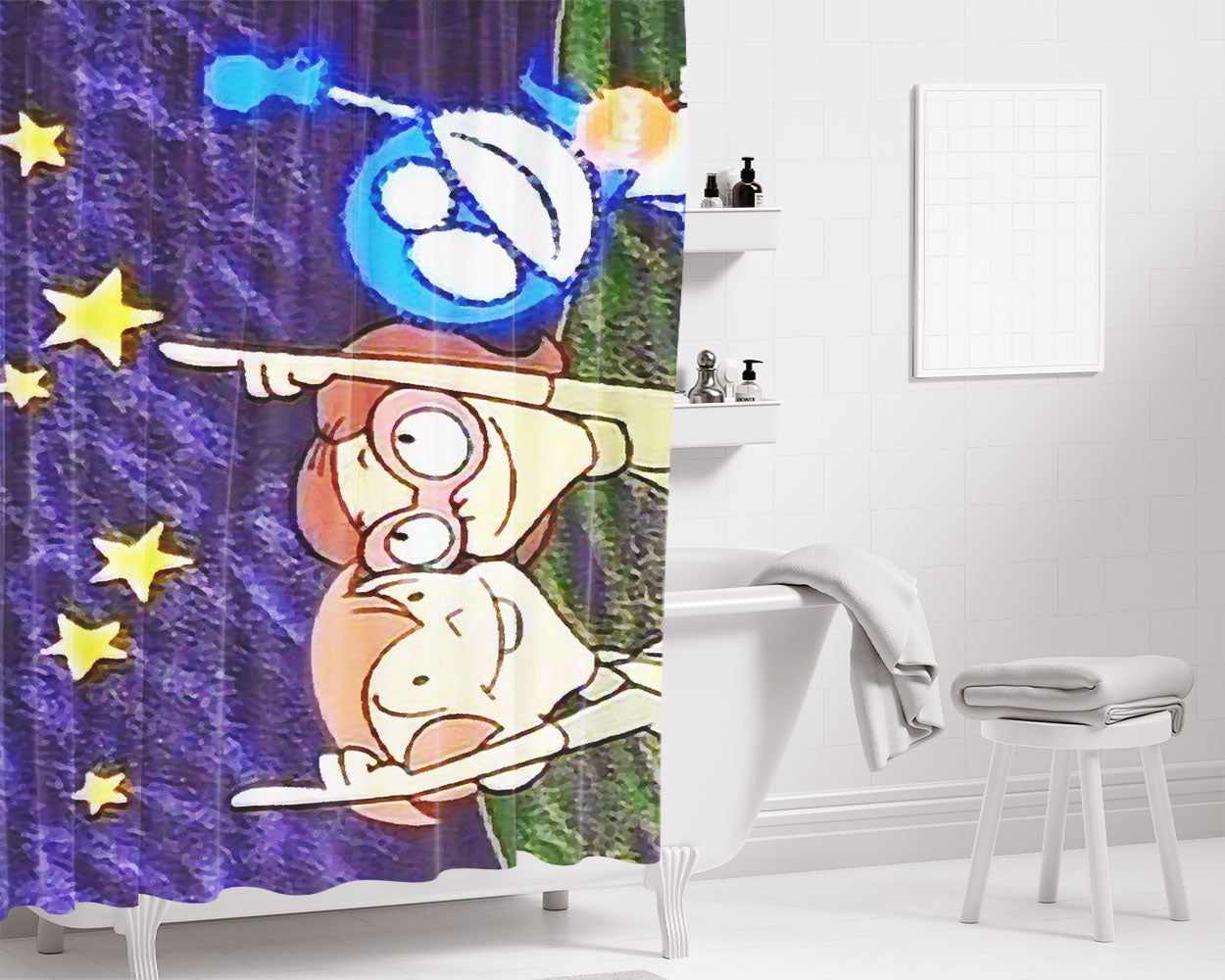 Chalk Zone Stars Chalkzone Rudy Penny Snap Bathroom Shower Curtain Fabric Waterproof | 66 X 72 Inch