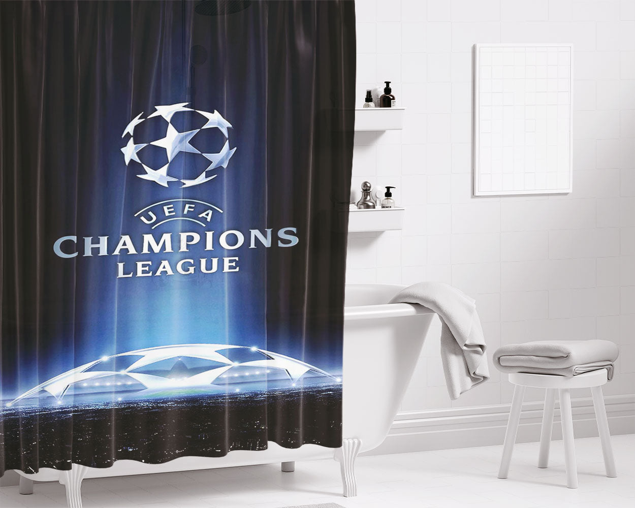 Champion League Bathroom Shower Curtain Fabric Waterproof | 66 X 72 Inch