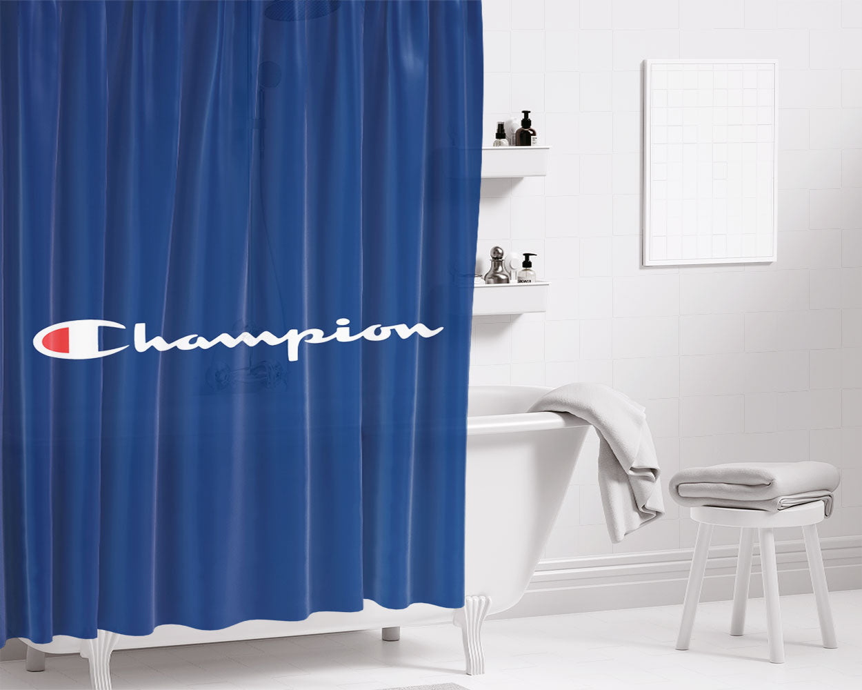 Champion Wallpaper Bathroom Shower Curtain Fabric Waterproof | 66 X 72 Inch