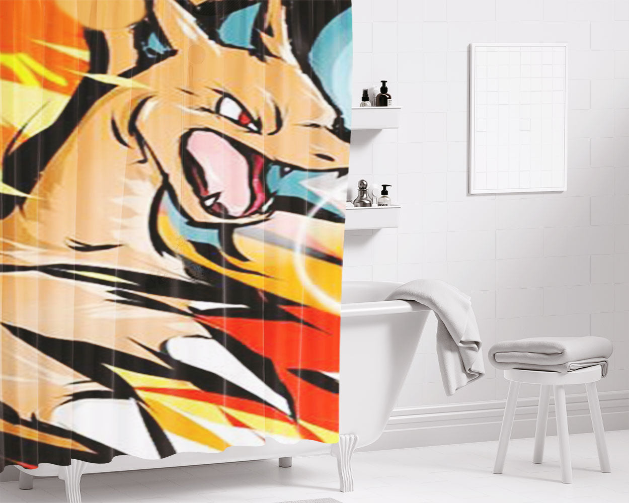 Charizard Bathroom Shower Curtain Fabric Waterproof | 66 X 72 Inch