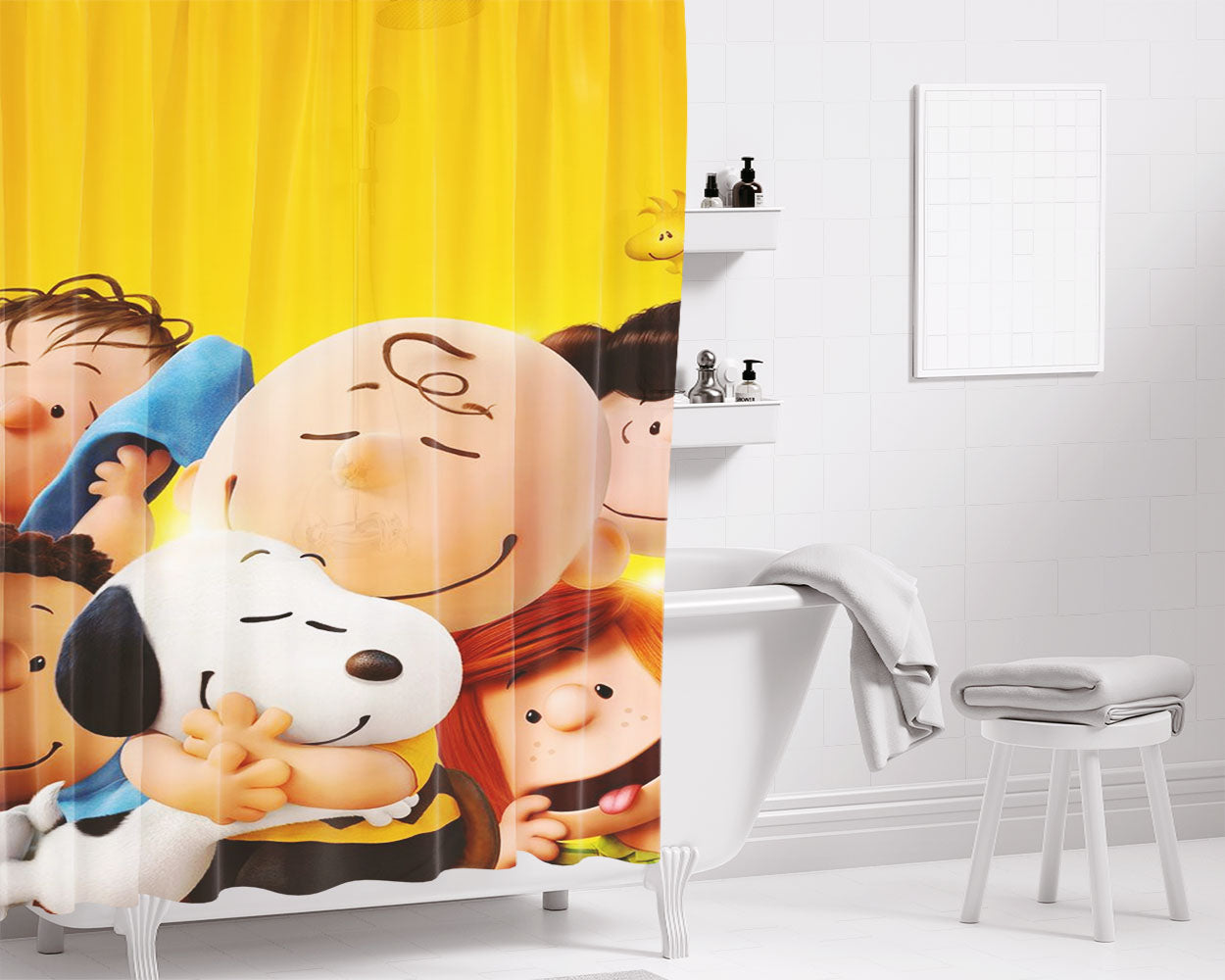 Charlie B Bathroom Shower Curtain Fabric Waterproof | 66 X 72 Inch