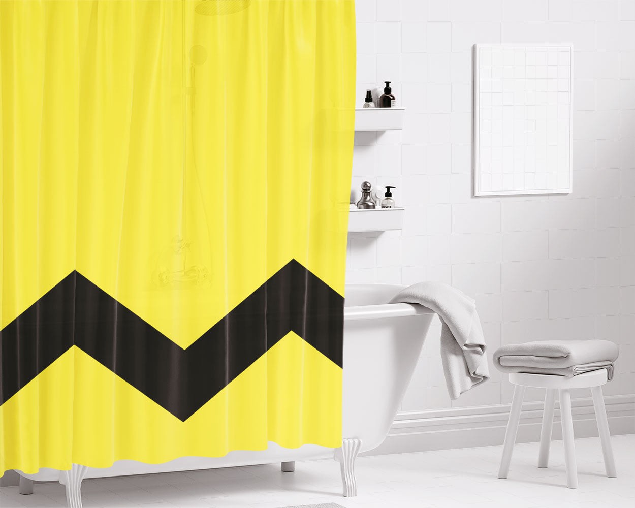 Charlie Brown Snoopy The Peanuts Movie Bathroom Shower Curtain Fabric Waterproof | 66 X 72 Inch