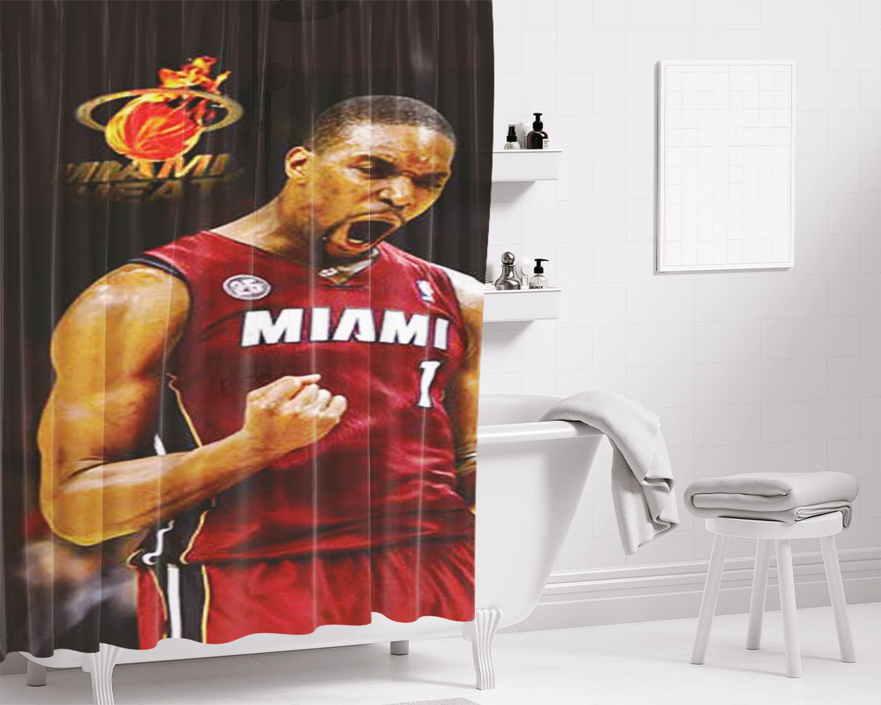 Chris Bosh Yeah Bathroom Shower Curtain Fabric Waterproof | 66 X 72 Inch