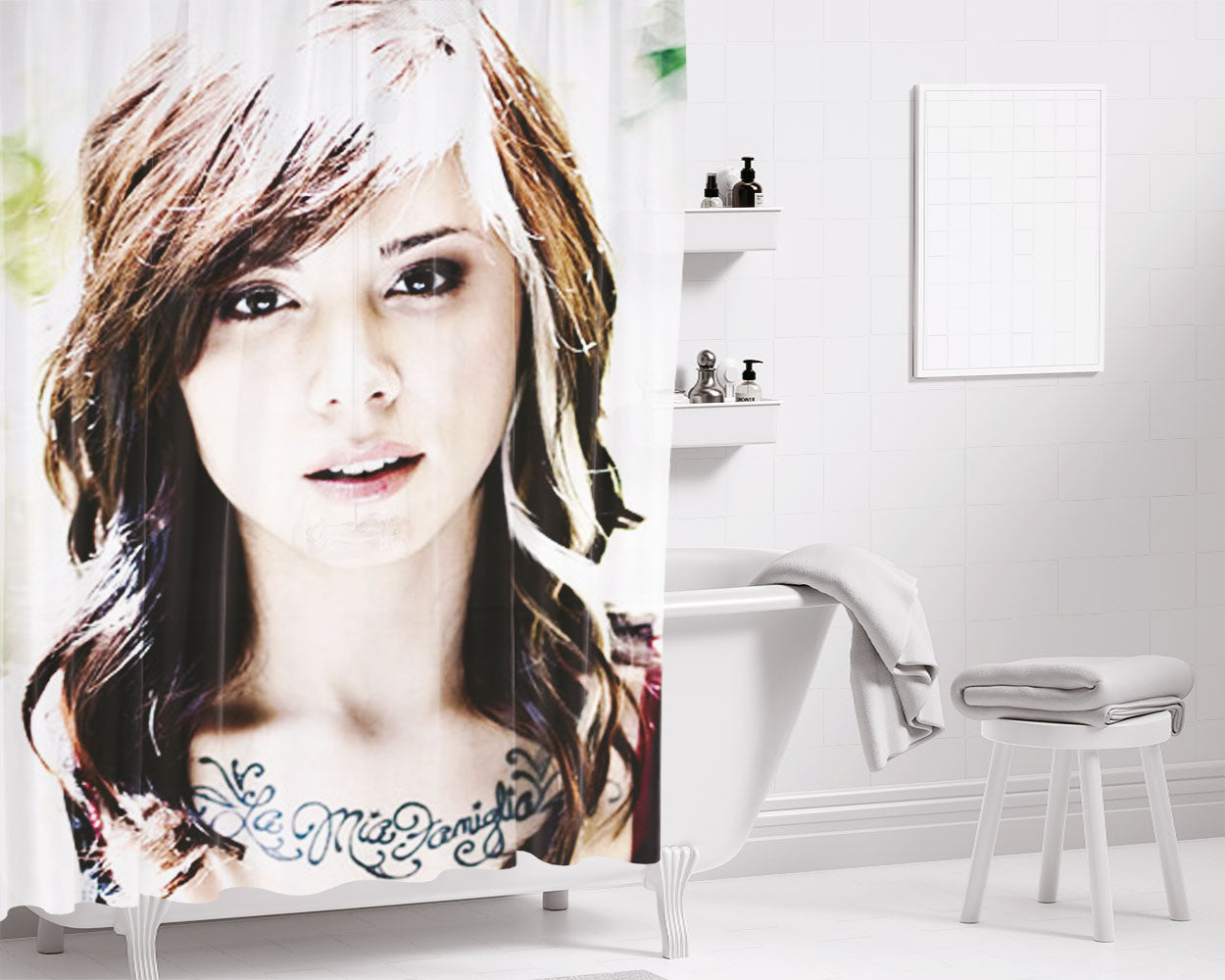Christina Perri Bathroom Shower Curtain Fabric Waterproof | 66 X 72 Inch