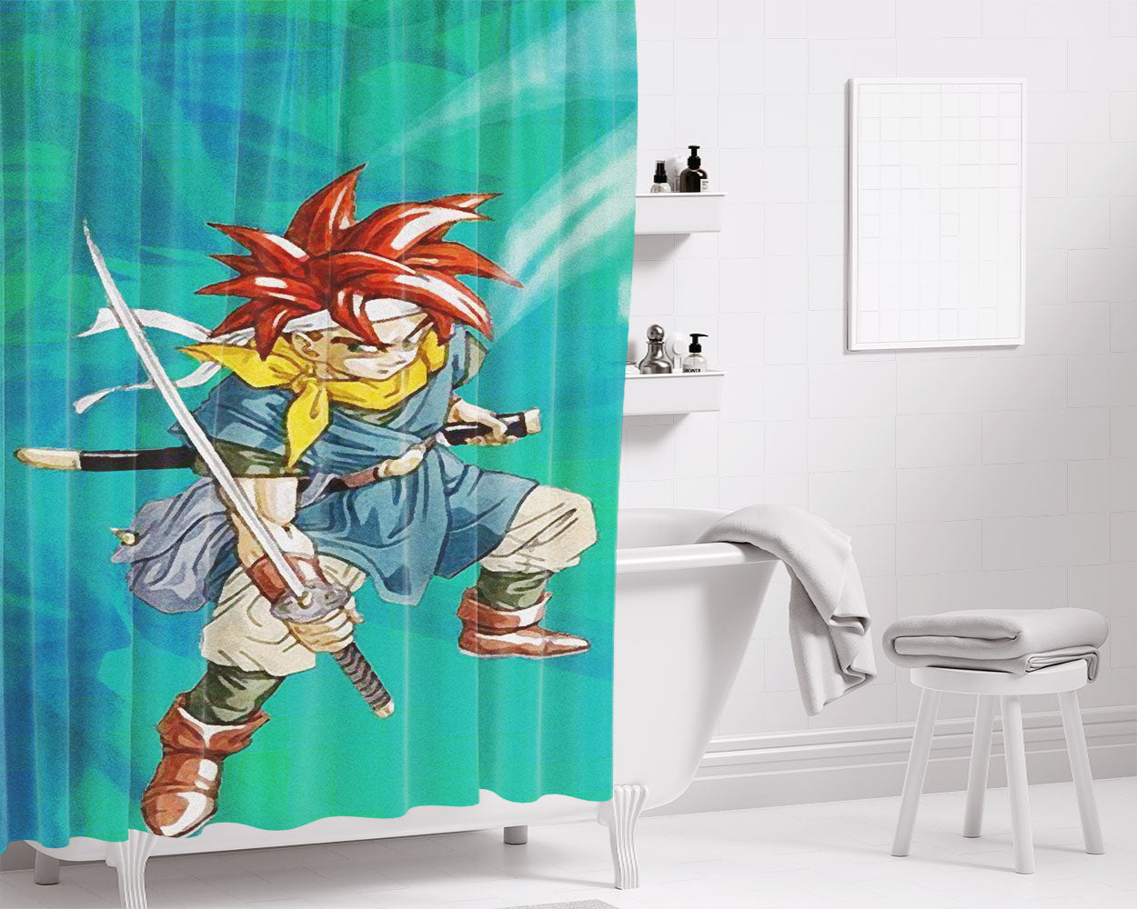 Chrono Trigger Old Wallpapers Bathroom Shower Curtain Fabric Waterproof | 66 X 72 Inch