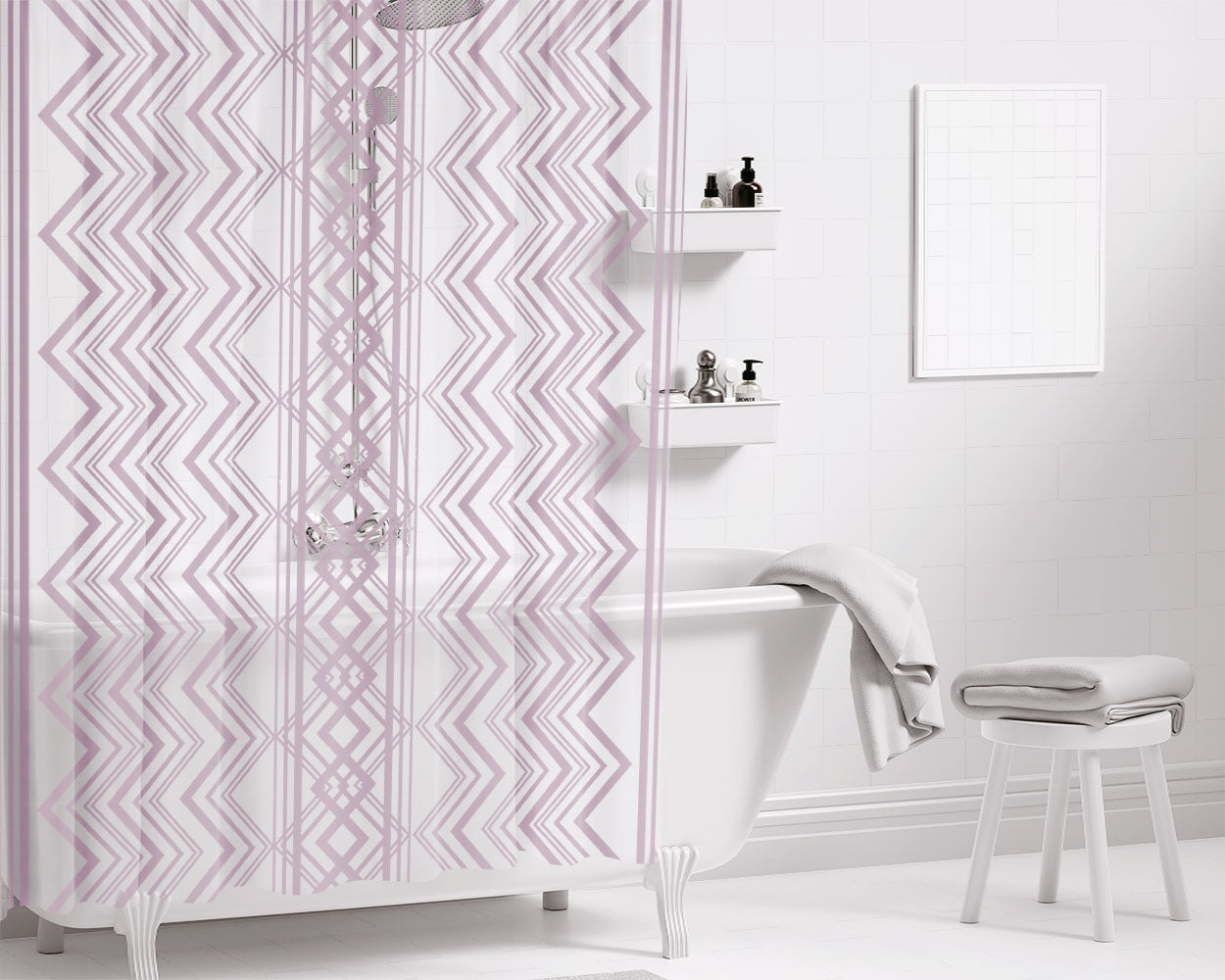 Grey Element Sktbrd Bathroom Shower Curtain Fabric Waterproof | 66 X 72 Inch