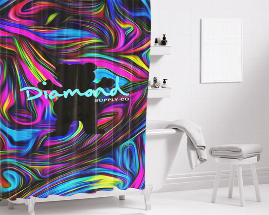 Grizzy Diamond Bathroom Shower Curtain Fabric Waterproof | 66 X 72 Inch