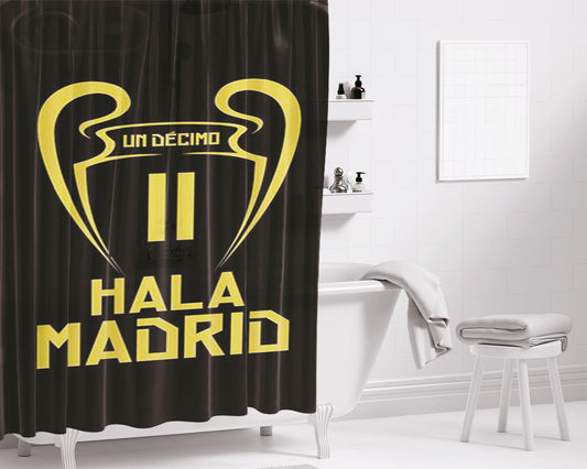 Hala Madrid Champions 11 Bathroom Shower Curtain Fabric Waterproof | 66 X 72 Inch