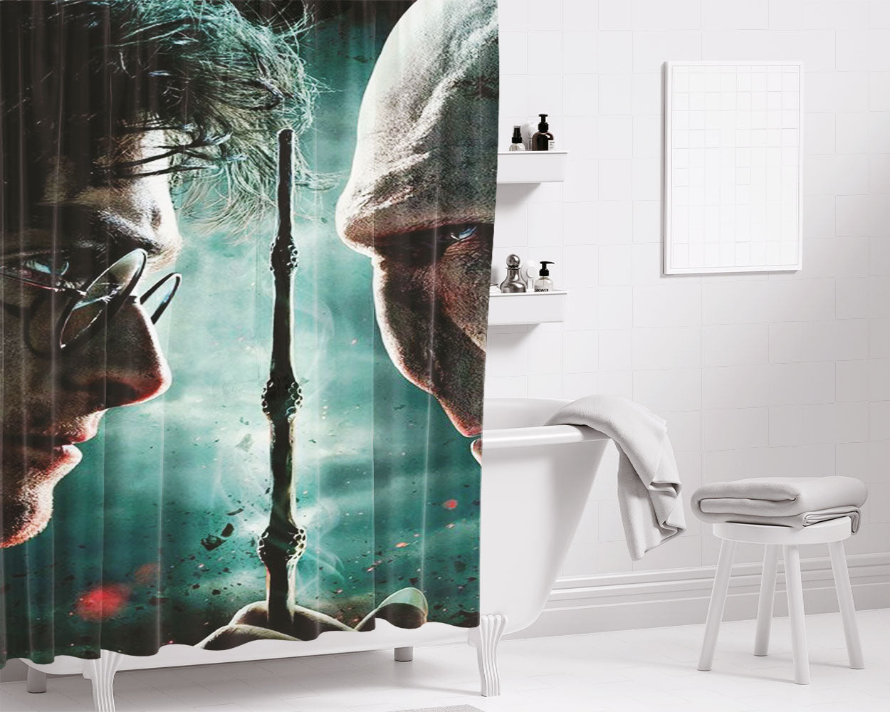 Harrypotter Final Battle Voldemort Bathroom Shower Curtain Fabric Waterproof | 66 X 72 Inch