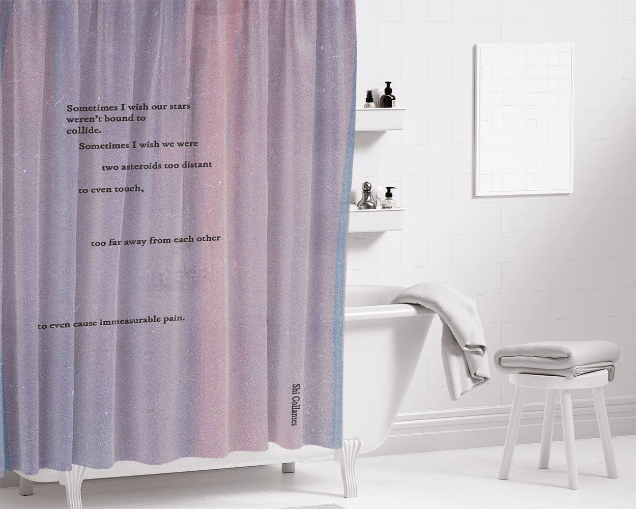 Heart Quotes August Bathroom Shower Curtain Fabric Waterproof | 66 X 72 Inch