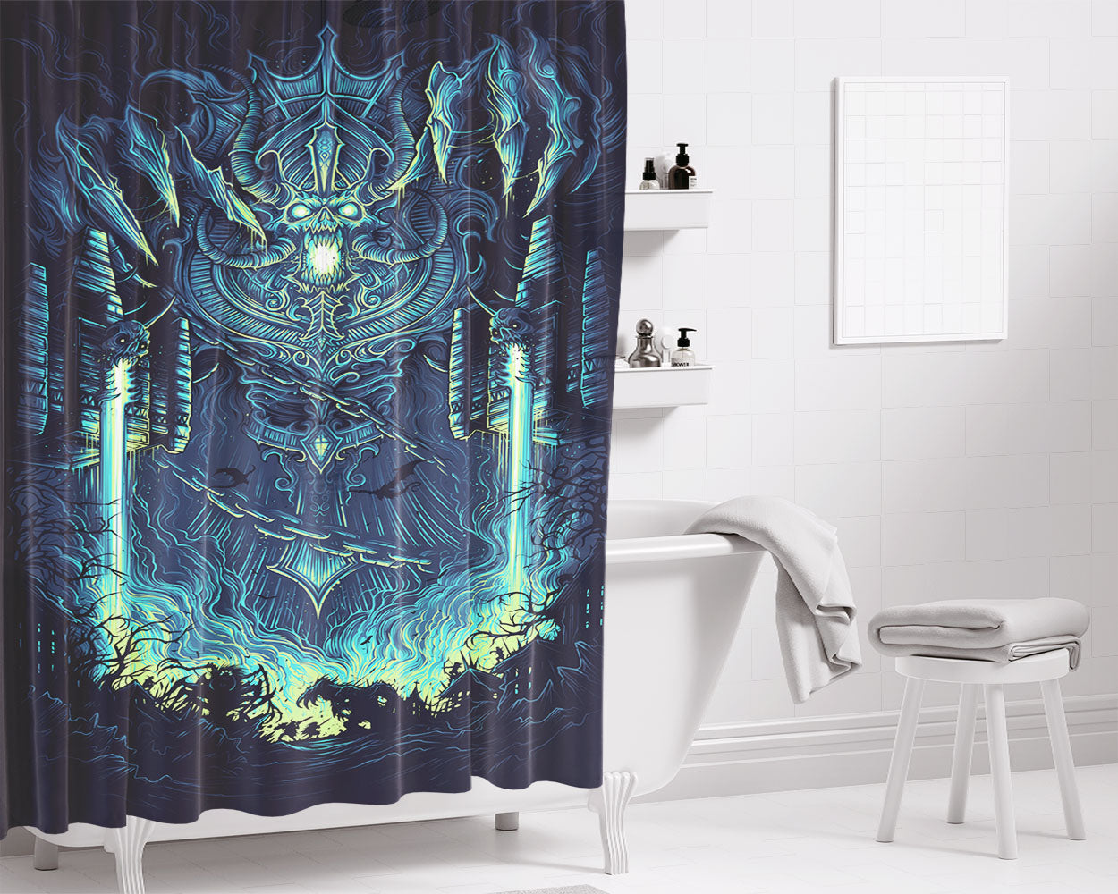 Hearthstone Dan Mum Bathroom Shower Curtain Fabric Waterproof | 66 X 72 Inch