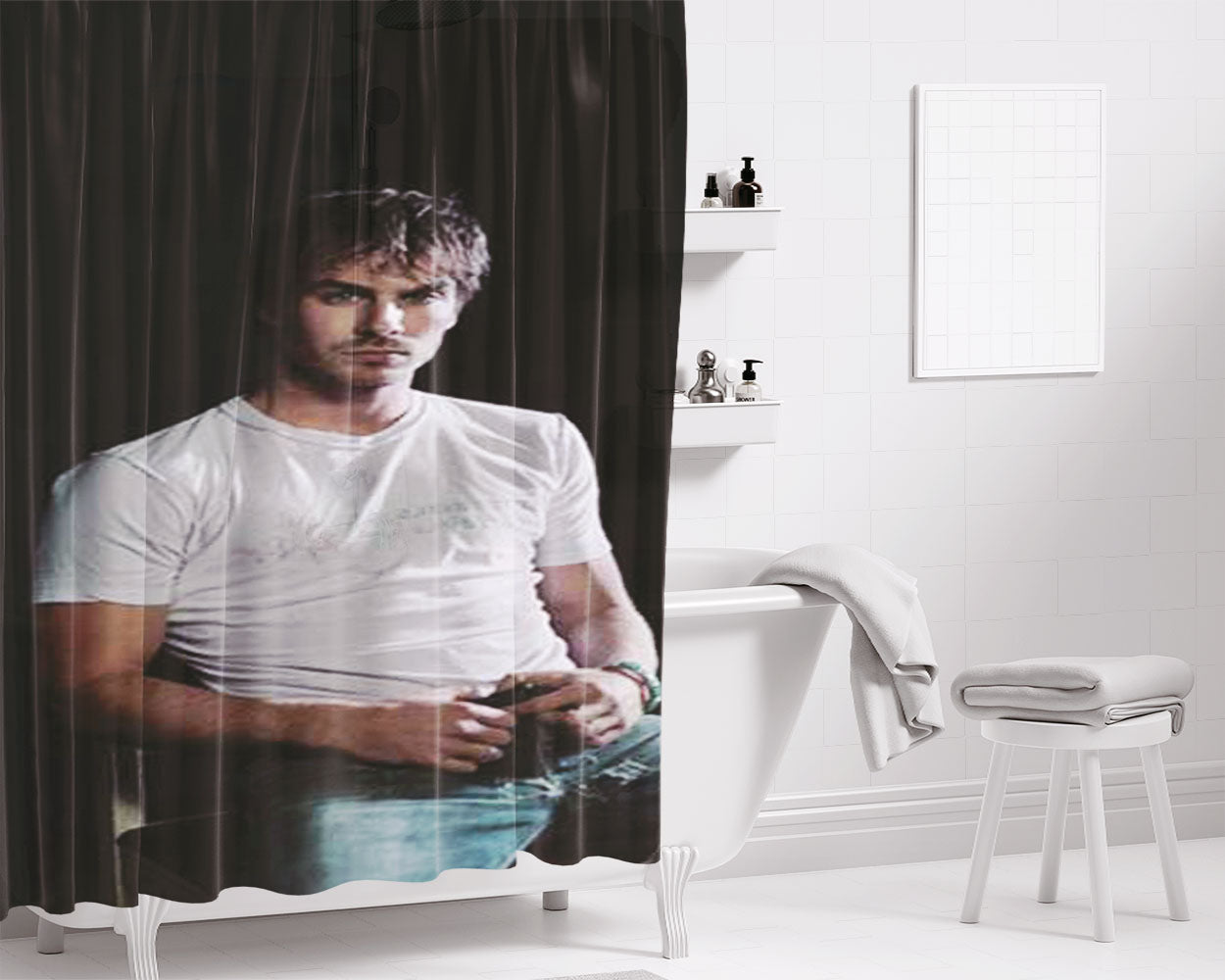 I Woke Up Like This Diamond Bathroom Shower Curtain Fabric Waterproof | 66 X 72 Inch