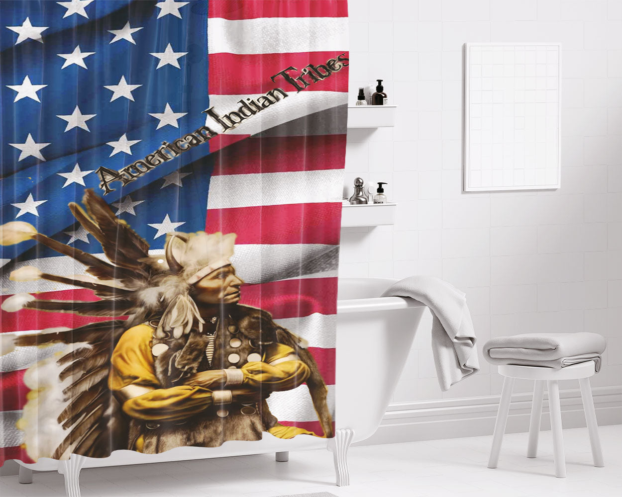 Independent Tiger Tropical Japan Style Bathroom Shower Curtain Fabric Waterproof | 66 X 72 Inch