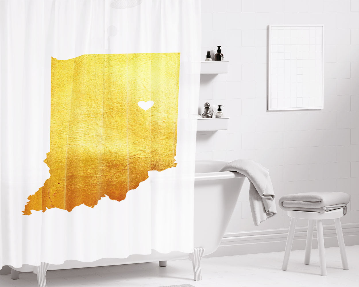 Indian Pattern Style Bathroom Shower Curtain Fabric Waterproof | 66 X 72 Inch