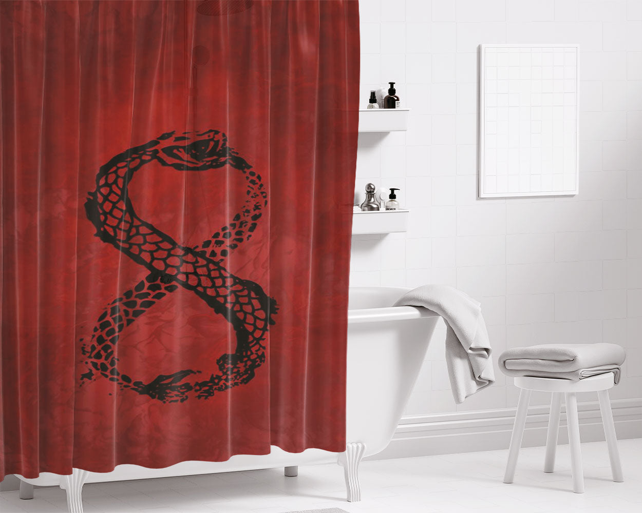 Infinite S Bathroom Shower Curtain Fabric Waterproof | 66 X 72 Inch
