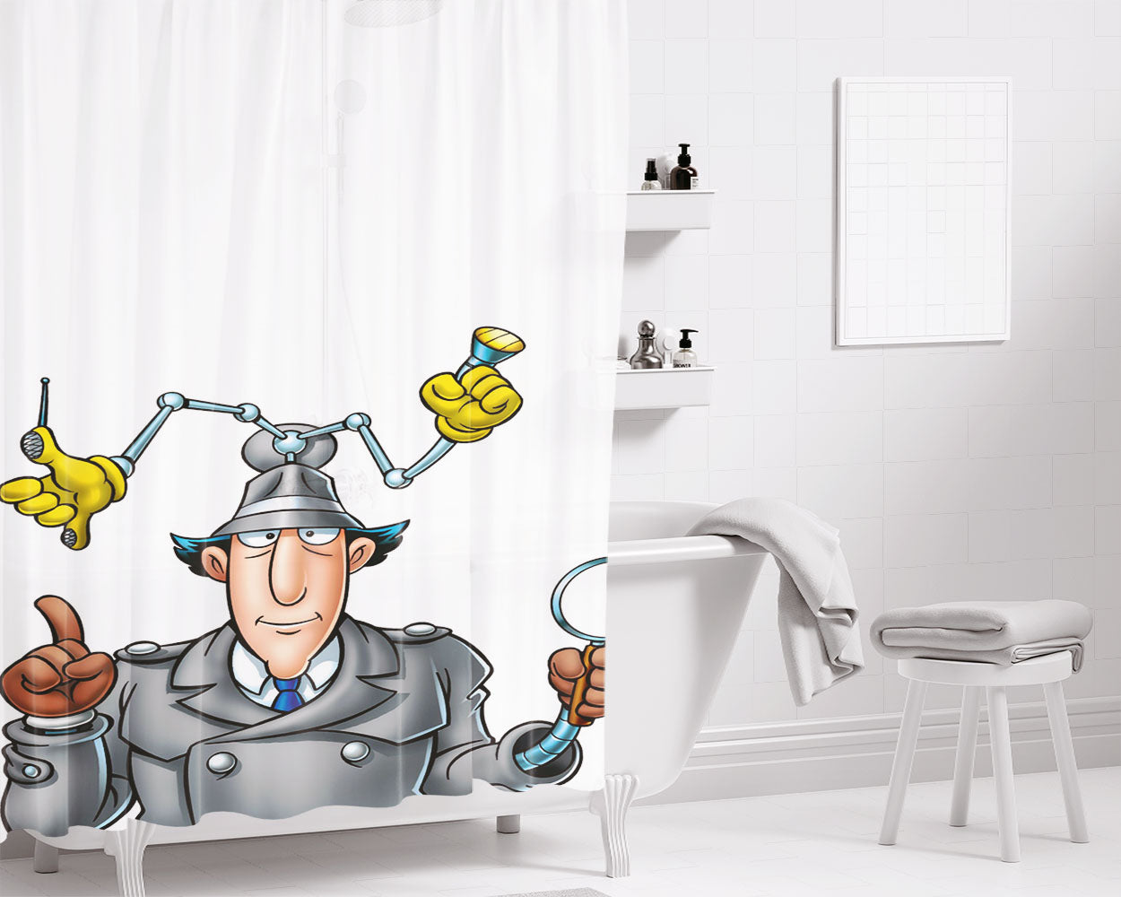 Inspector Gadget Sunshine Bathroom Shower Curtain Fabric Waterproof | 66 X 72 Inch