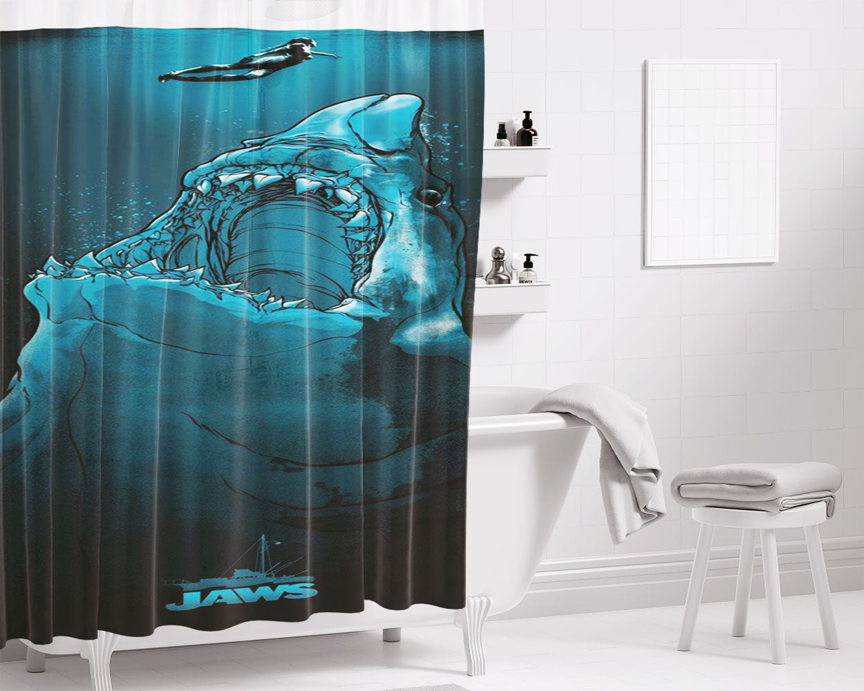 Java Minimalism Wide Bathroom Shower Curtain Fabric Waterproof | 66 X 72 Inch