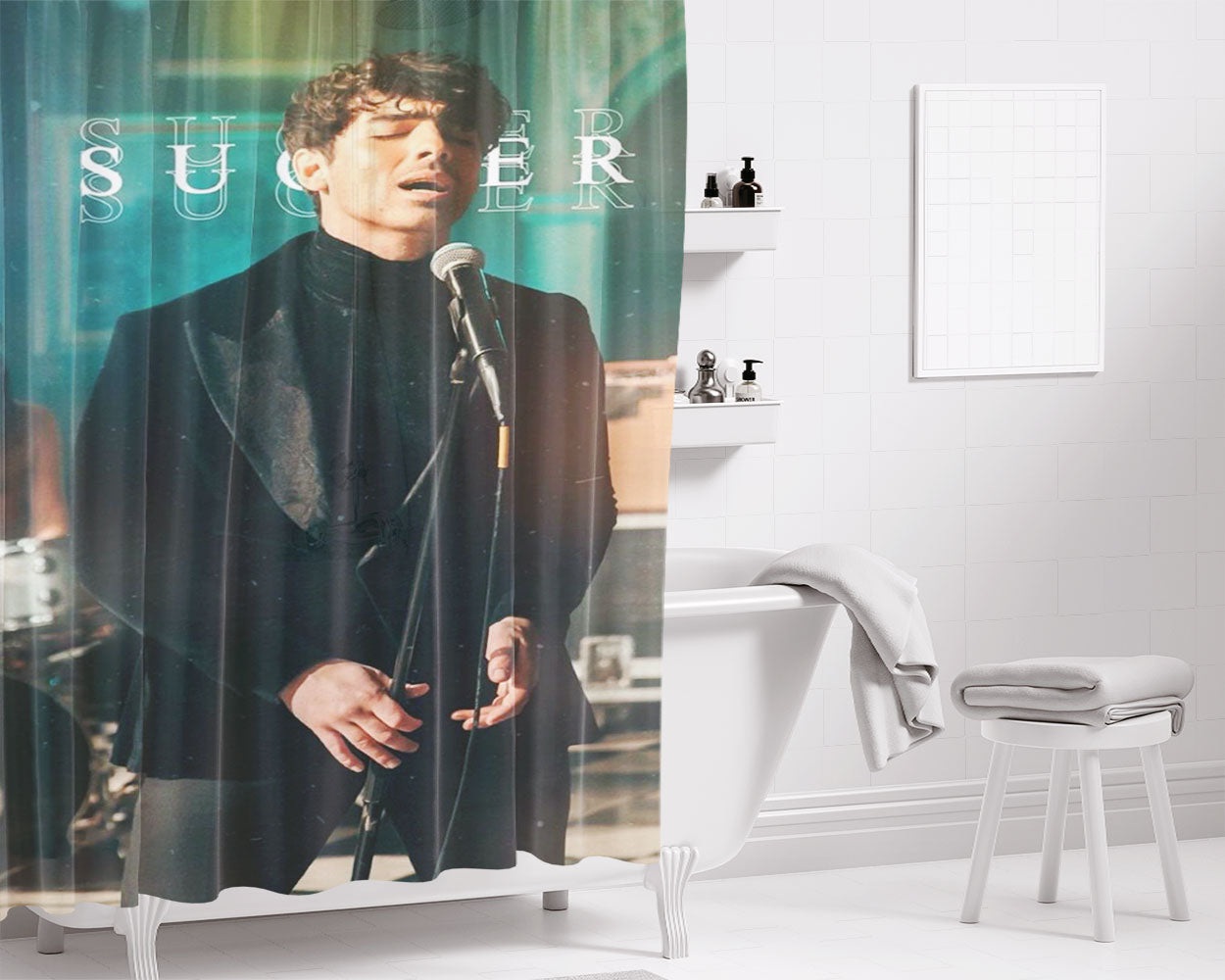 Joe Jonas Su Bathroom Shower Curtain Fabric Waterproof | 66 X 72 Inch