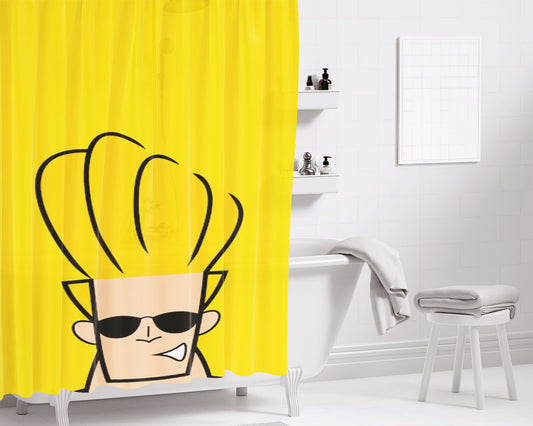 Johnny Bravo Wallpaper Bathroom Shower Curtain Fabric Waterproof | 66 X 72 Inch