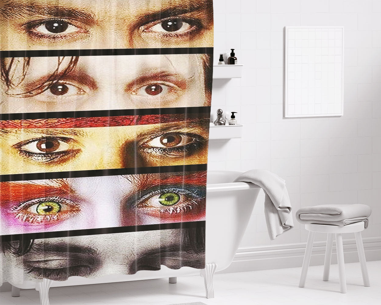 Johnny Depp Makeup Bathroom Shower Curtain Fabric Waterproof | 66 X 72 Inch