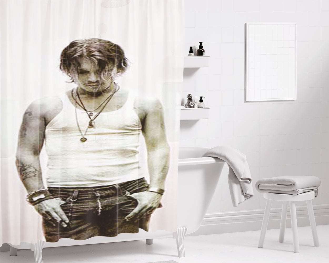 Johnny Depp Bathroom Shower Curtain Fabric Waterproof | 66 X 72 Inch