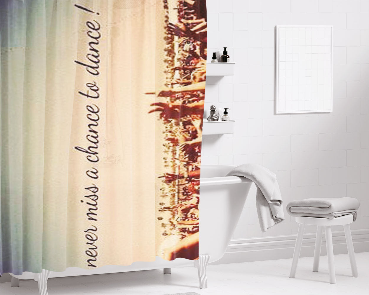 Summer Dance Cute Saying Bathroom Shower Curtain Fabric Waterproof | 66 X 72 Inch